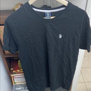 Vintage U.S. Polo Assn. Men's Black V-Neck Shirt